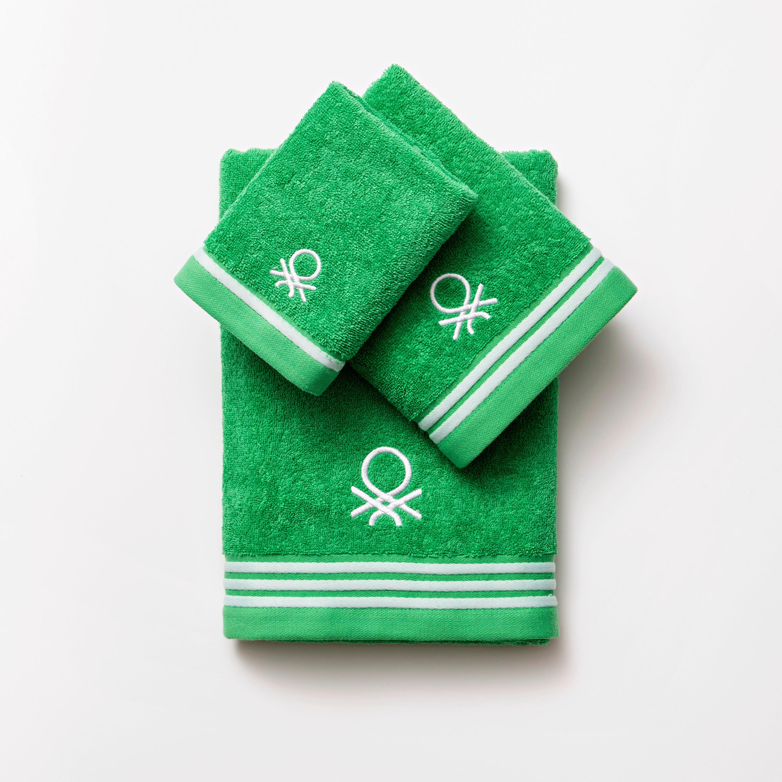 Badetücher Benetton Frottier 450 g/m2 Grün 3er-Pack - Grün, Basics, Textil - Benetton