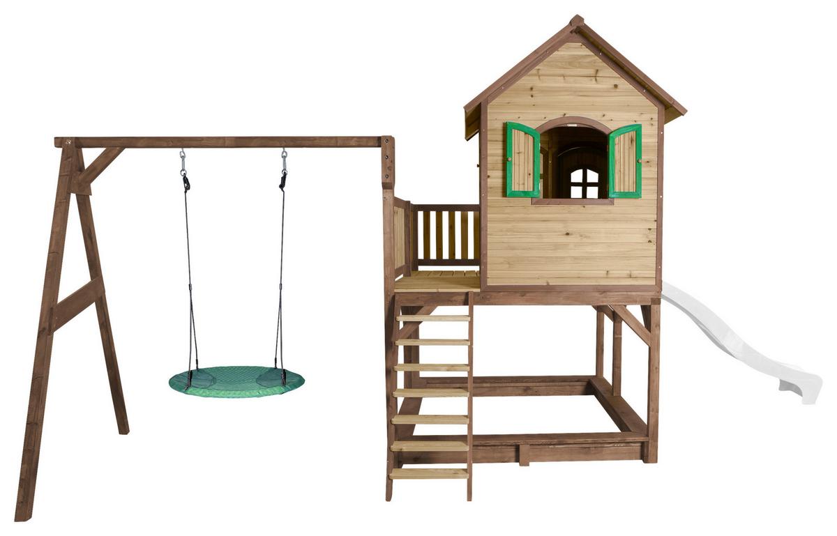 Spielturm A030.154.90 - Braun/Weiß, KONVENTIONELL, Holz (613/291/277cm) - Ambia Garden