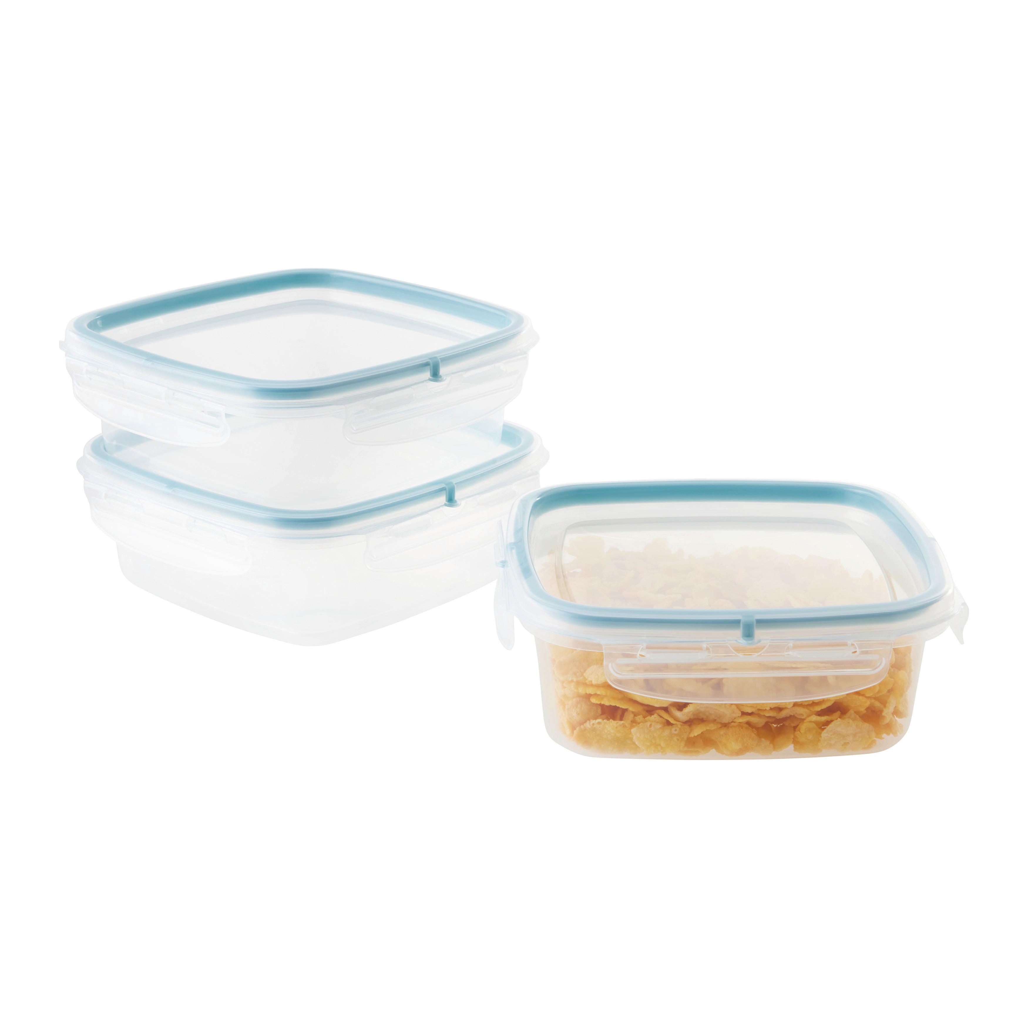 Sada krabiček na potraviny objem: 0,5 L - průhledné/pastelově modrá, Konvenční, plast (14,7/14,7/8cm) - Mömax