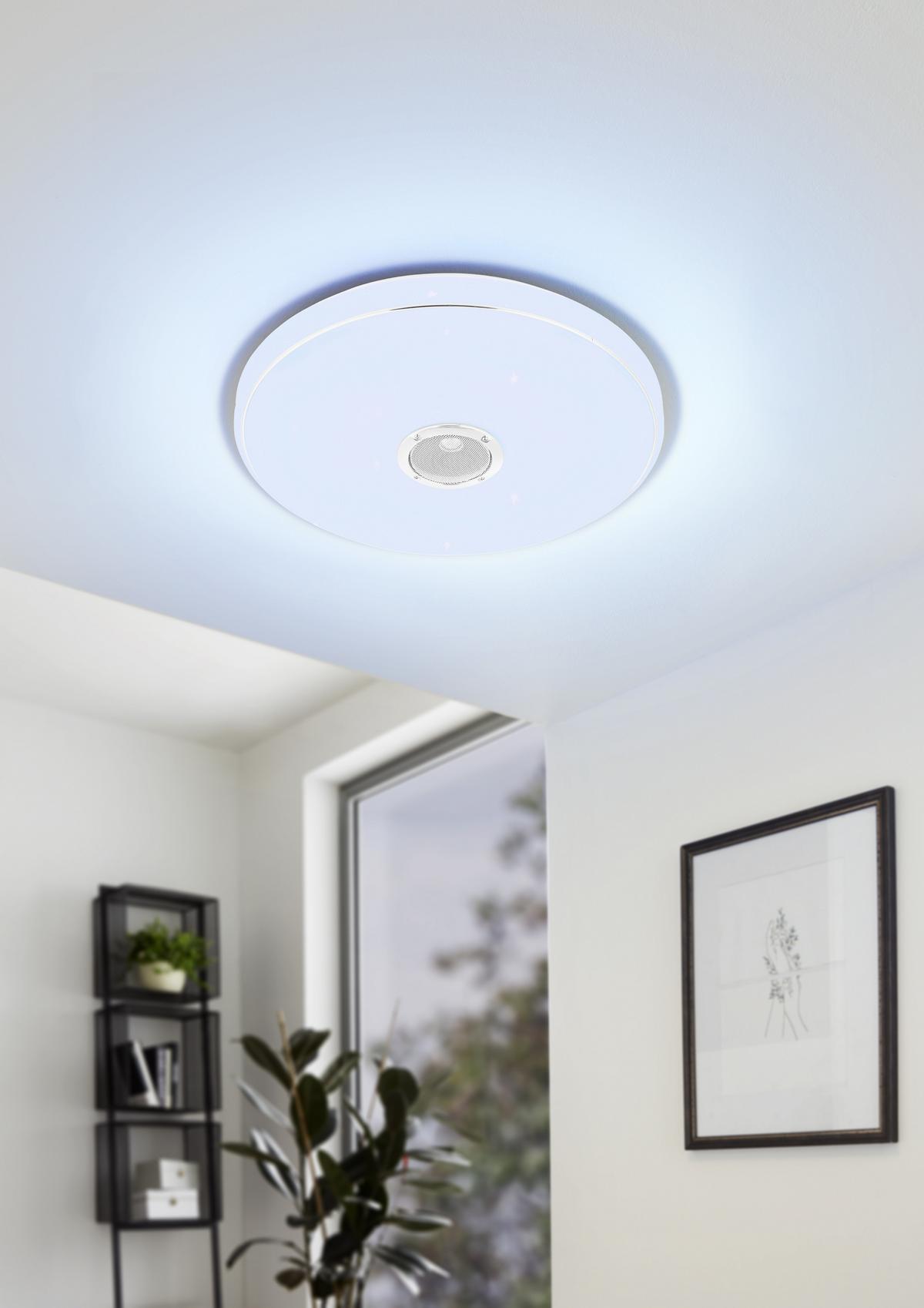 Led-deckenleuchte Milazzo Ø 40 Cm Mit Farbwechsler - Weiß, MODERN, Kunststoff (40/5,5cm)