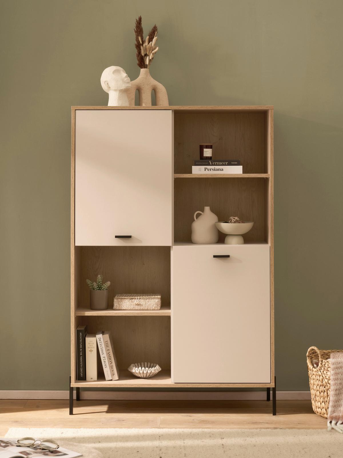 Regalelement Fredericia Eichefarben Kaschmir B: 105 cm - Kaschmir/Eichefarben, Design, Holzwerkstoff (105/160/40cm) - MID.YOU