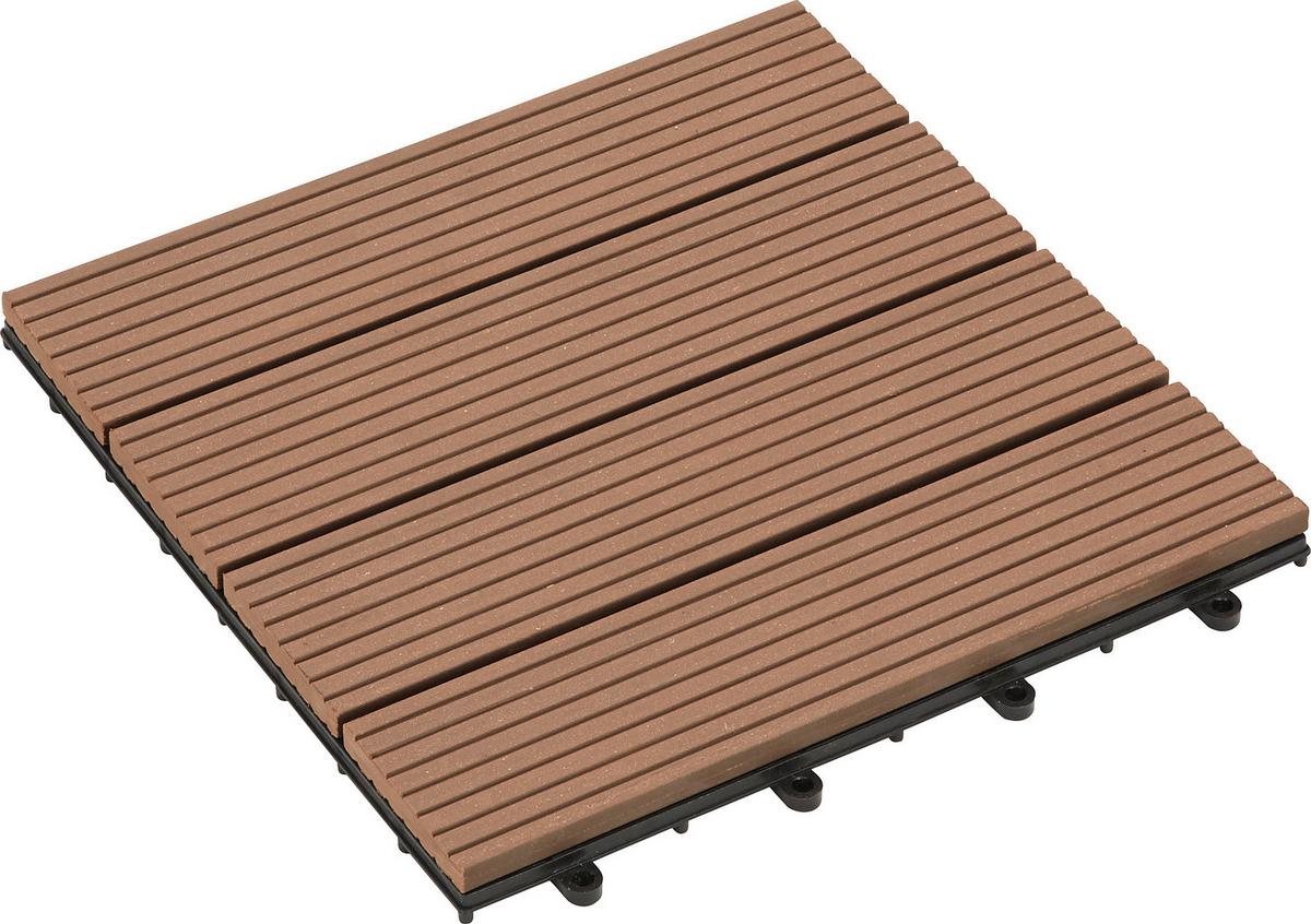 TERASOVÁ DLAŽDICE WILLI - hnědá, plast (30/2,2/30cm) - Mömax