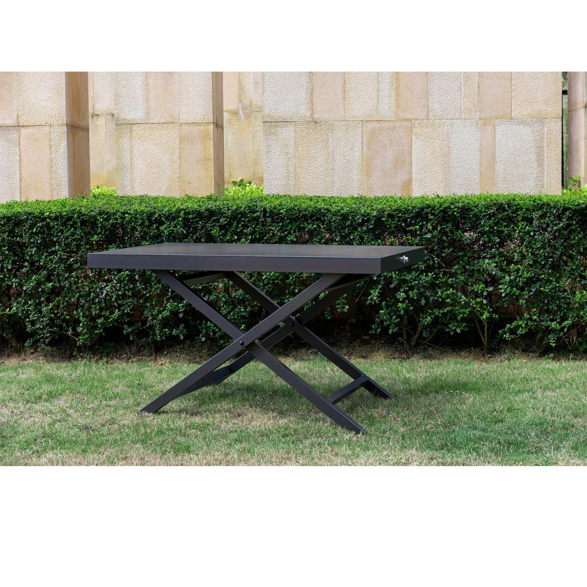 Loungetisch Merino Designo - Anthrazit, MODERN, Kunststoff/Metall (110/62/60cm) - Gardenson