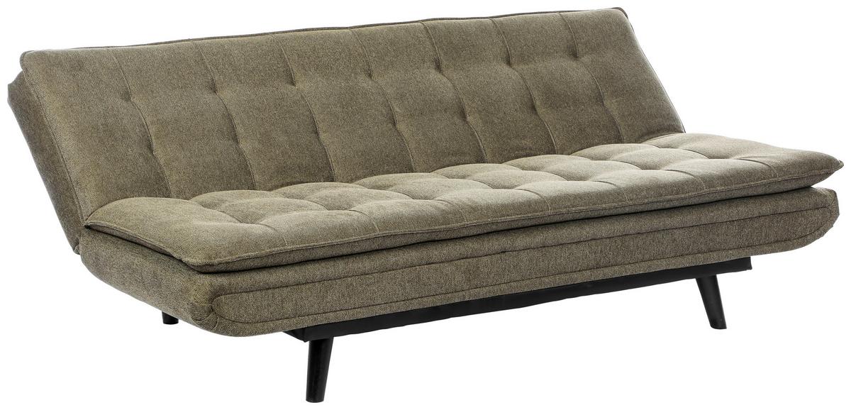Rozkládací pohovka SUN, zelená, sklopná, max. 360 kg - černá/zelená, Moderní, dřevo/textil (190/83/93cm) - Mömax