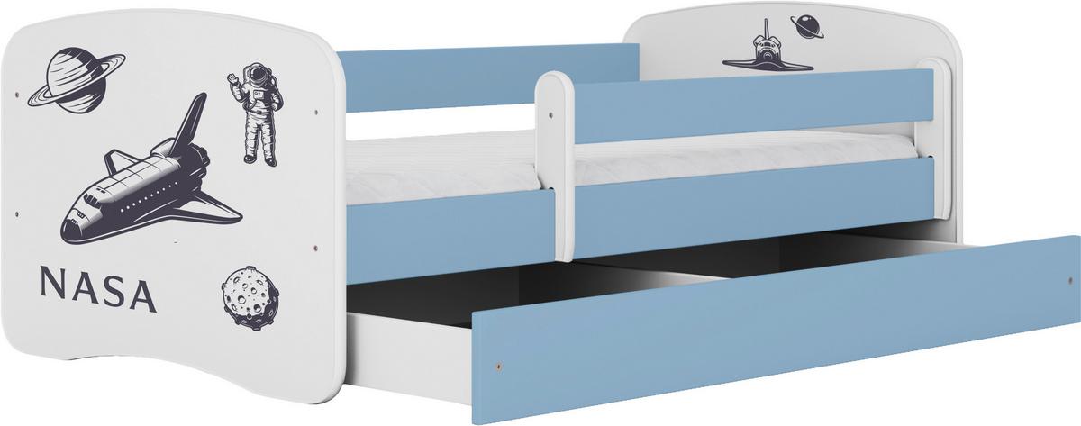 Kinder-/Juniorbett Babydreams Blau/Weiß B: 80cm - Blau/Birkefarben, MODERN, Holz/Holzwerkstoff (80/160cm) - MID.YOU
