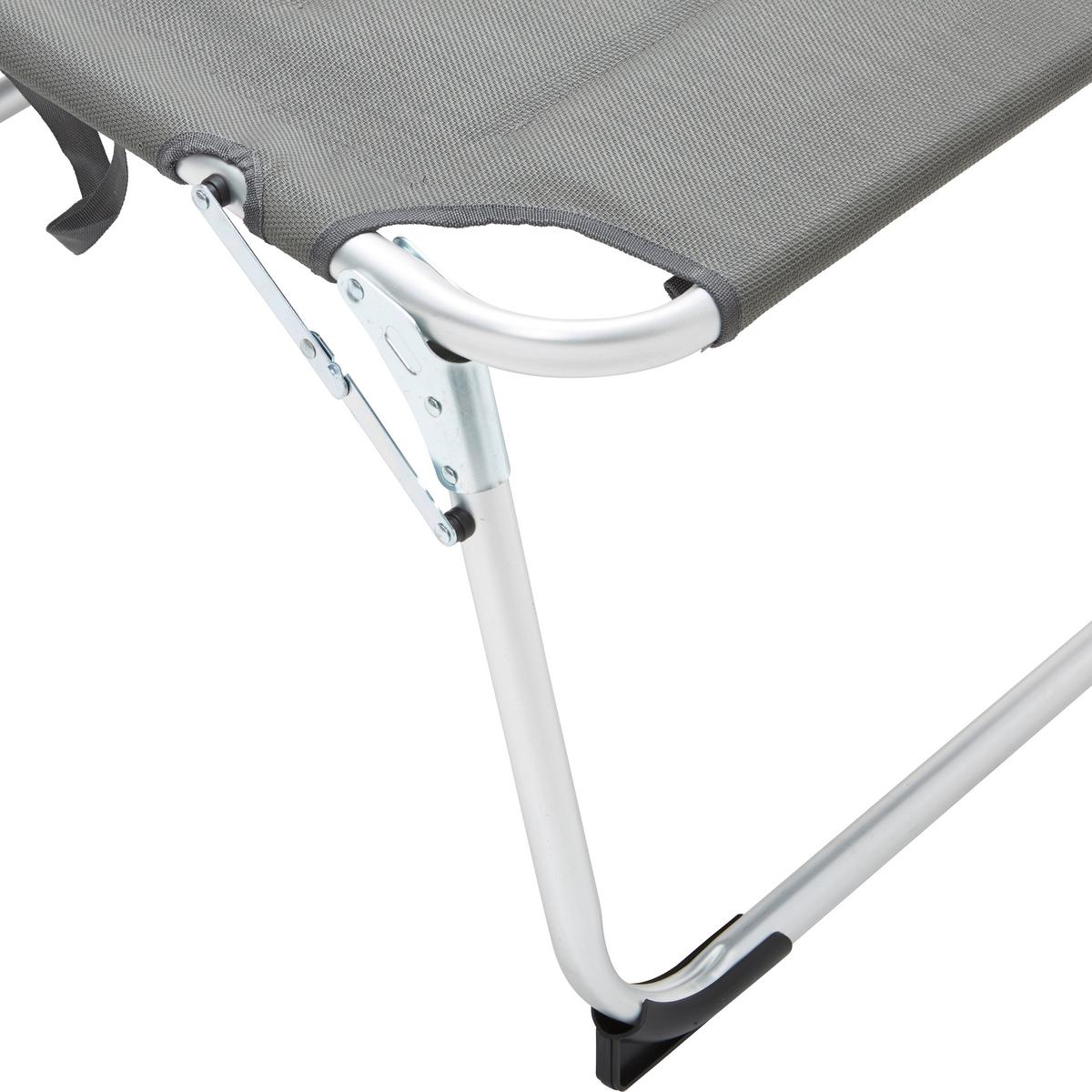 Sonnenliege Klenia Aluminium, Textil Mit Kissen - Grau, MODERN, Textil/Metall (70/45/95/200cm) - Ondega