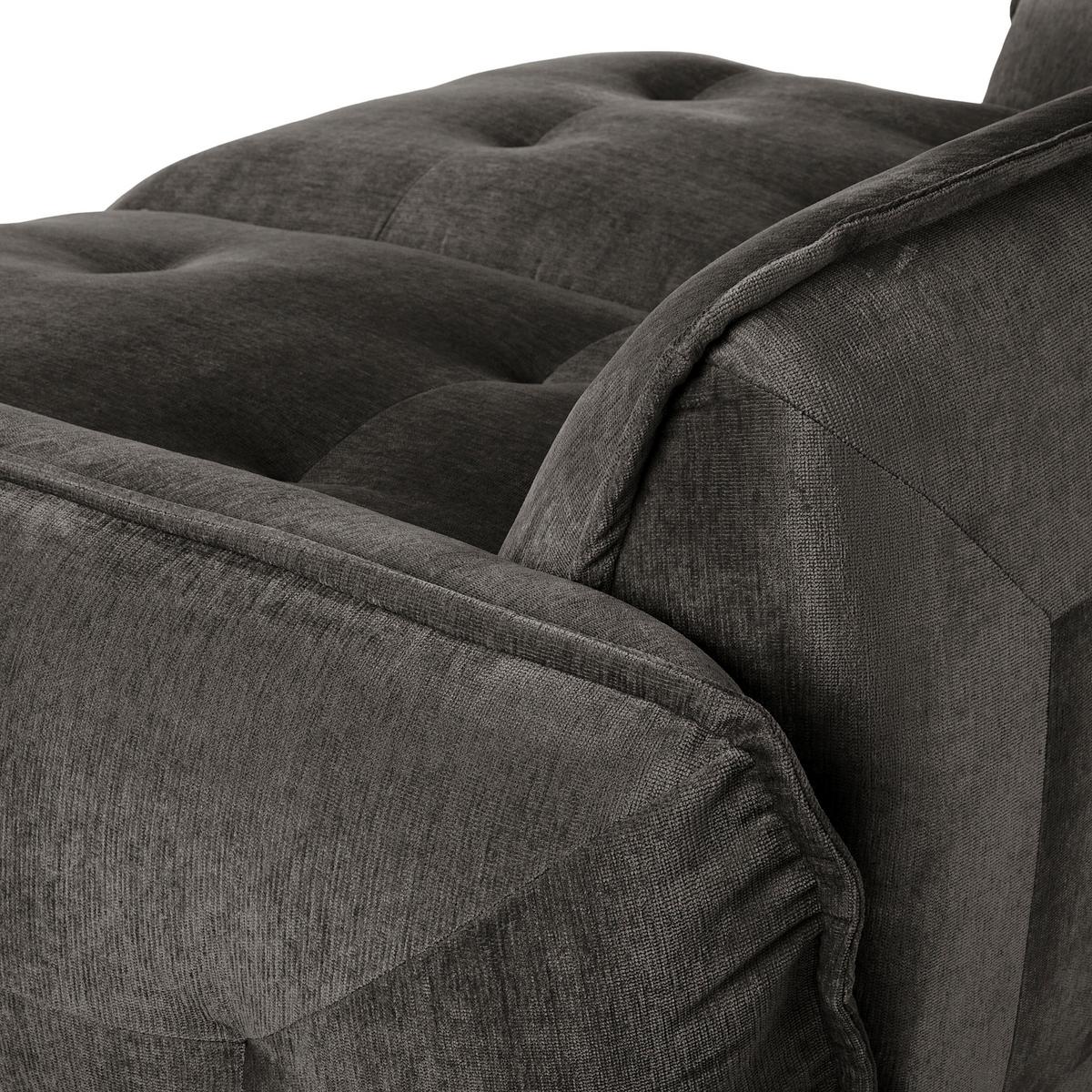 Bigsofa Fluffy, Anthrazit B: 285 Cm - Anthrazit/Schwarz, MODERN, Textil (285/87/184cm) - Trendmanufaktur