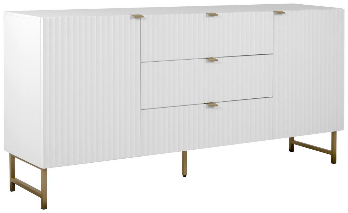Sideboard Edinburgh 179 cm Weiß - Goldfarben/Weiß, Design, Holzwerkstoff (179/90/41cm) - MID.YOU