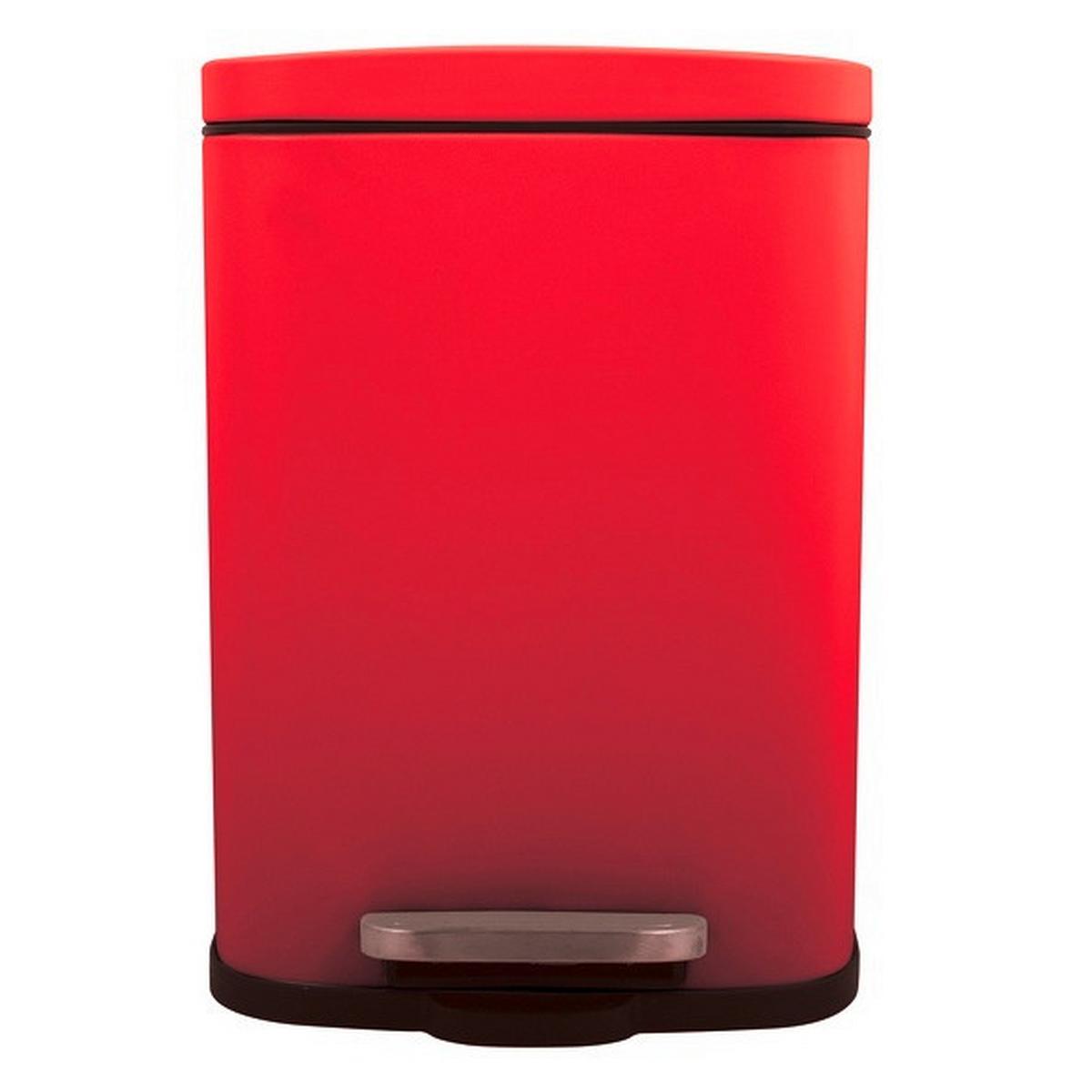 Treteimer Akira 5l Rot Metall Lxbxh: 21,4x17,6x30 Cm - Rot/Schwarz, Basics, Kunststoff/Metall (21,4/17,6/30cm)