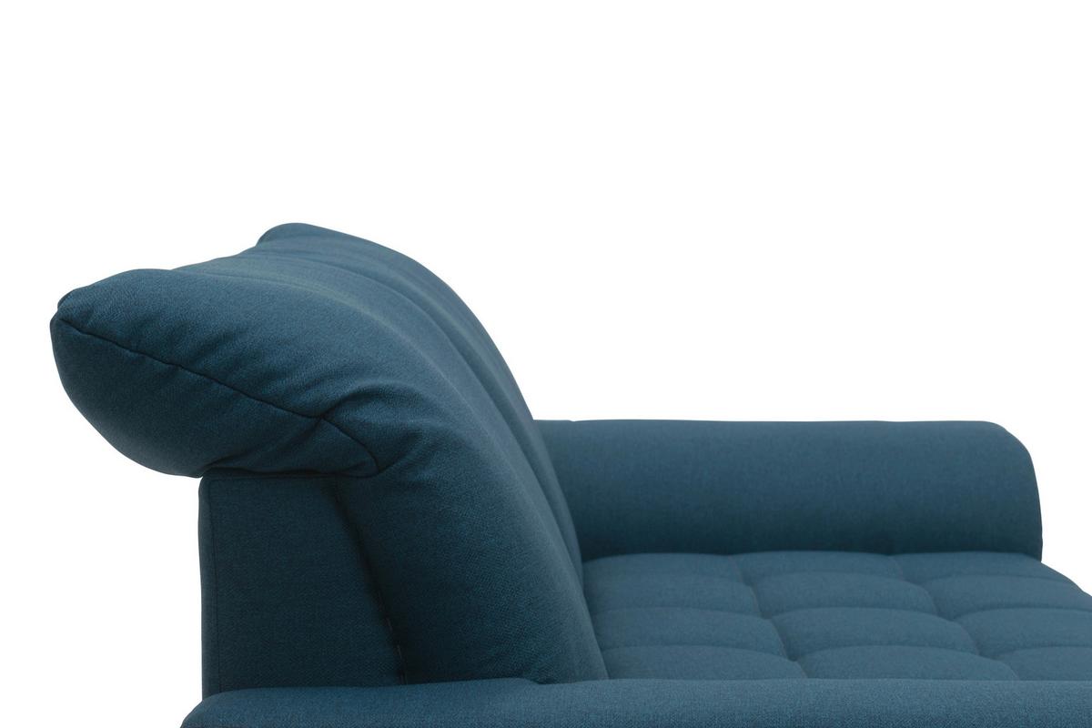 2-sitzer-sofa Mit Kopfteil Verstellbar Franzi Petrol - Chromfarben/Dunkelblau, KONVENTIONELL, Textil (210/81/105cm) - MID.YOU