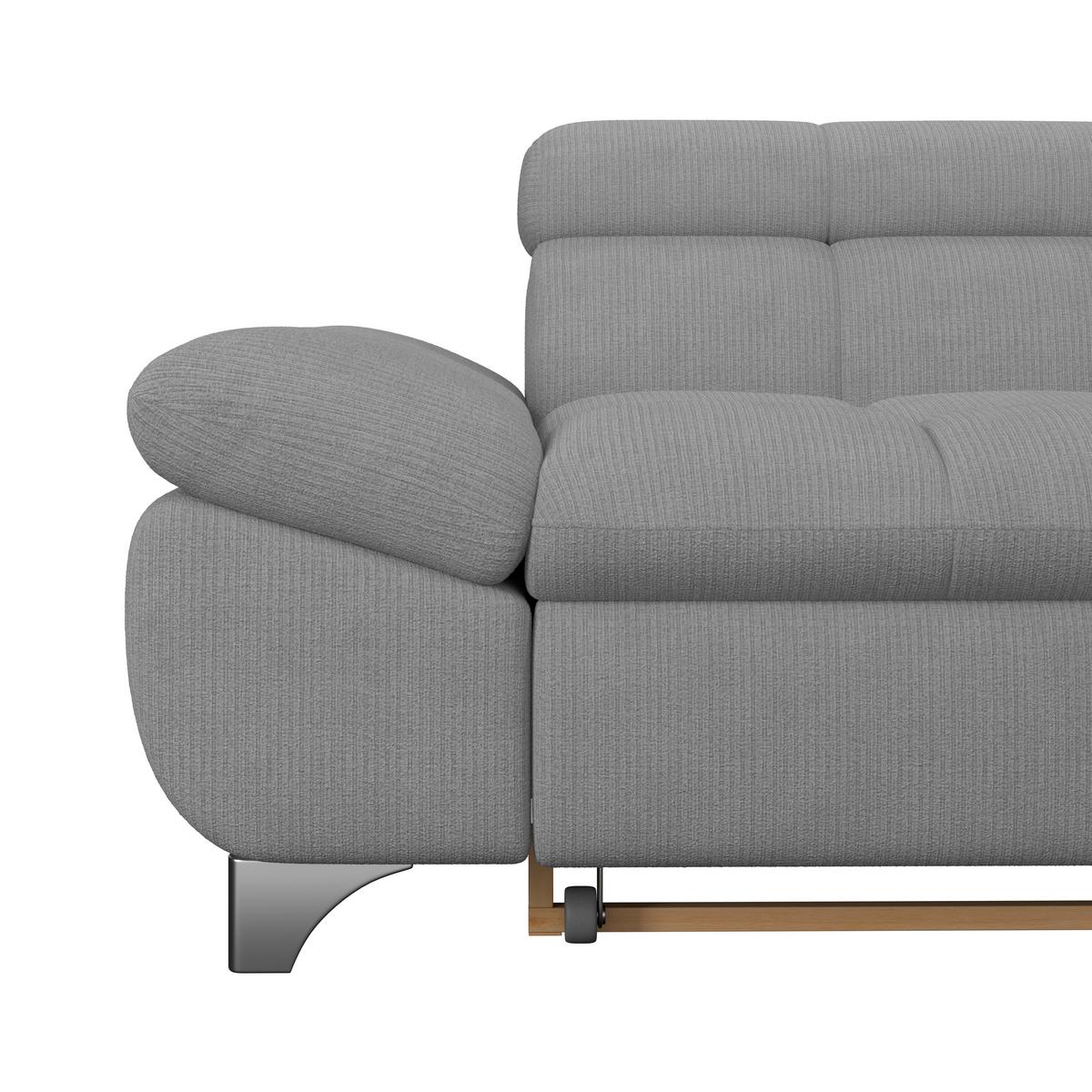 Ecksofa Mit Schlaffunktion Gemini Grau 312x234 Cm - Chromfarben/Grau, KONVENTIONELL, Textil (312/234cm)