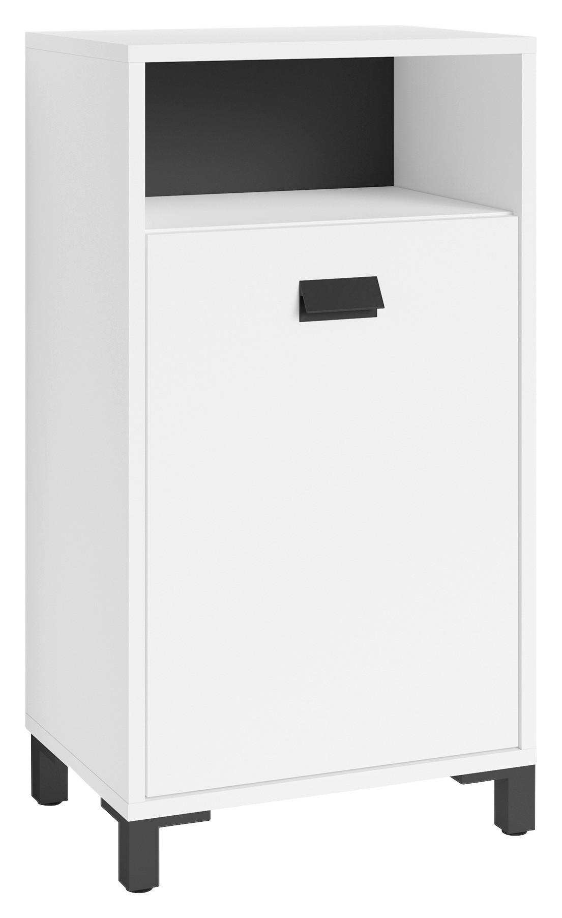 Unterschrank Wellness Weiß/Schwarz B: 42 cm - Schwarz/Weiß, MODERN, Holzwerkstoff/Kunststoff (42/77,5/31cm) - MID.YOU