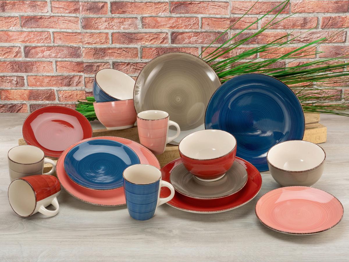 Kombiservice Keramik 4 Personen Geschirr Set - Multicolor, Keramik - Creatable