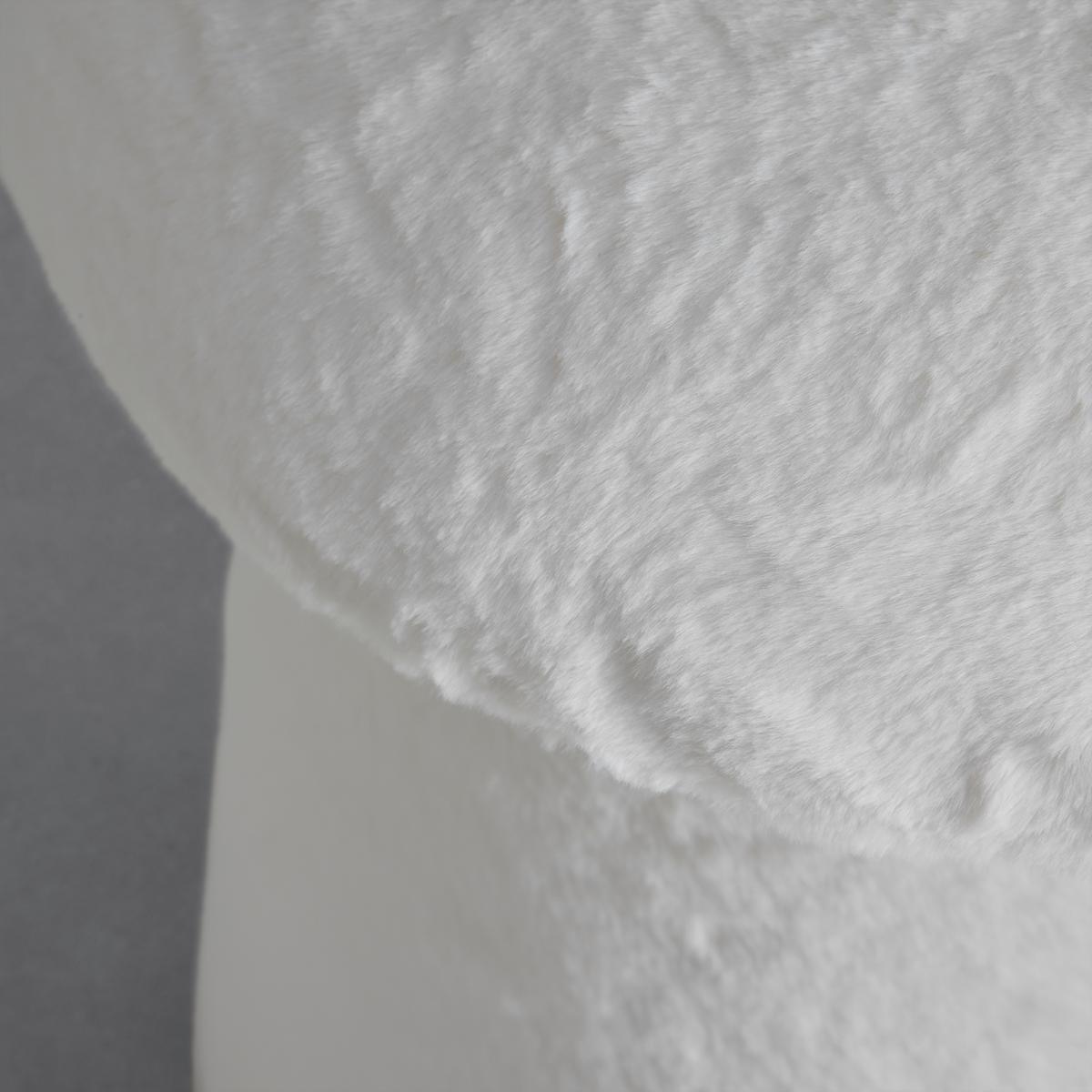 Taburet FUNGI -TREND- - bílá/krémová, Romantický / Rustikální, kompozitní dřevo/textil (41/43/41cm) - Premium Living