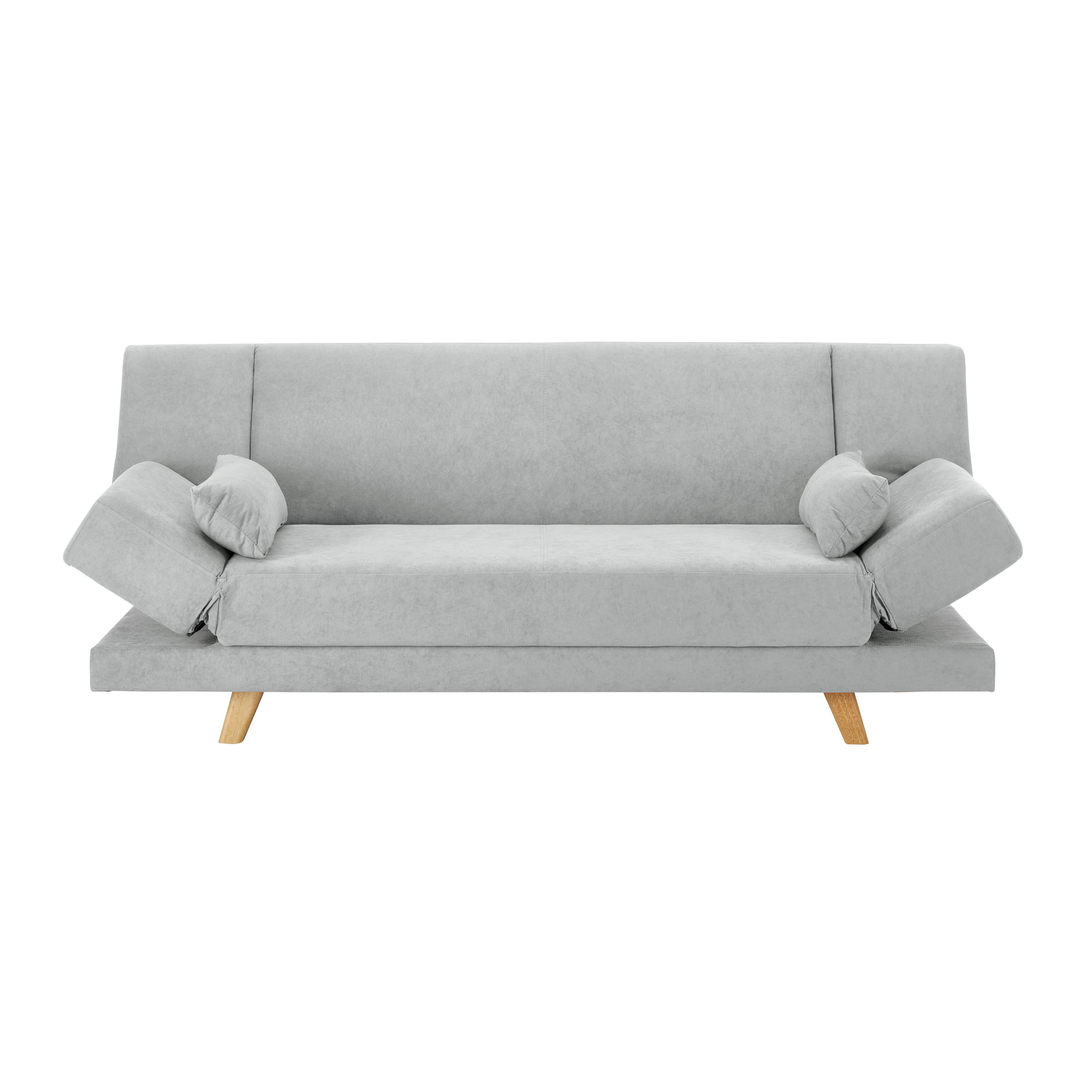 Pohovka FUNKY taupe - prírodná farba/svetlosivá, Modern, drevo/textil (183/73/79cm) - Bessagi Home