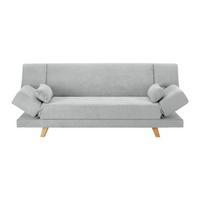 Pohovka FUNKY taupe - světle šedá/přírodní barvy, Moderní, dřevo/textil (183/73/79cm) - Bessagi Home