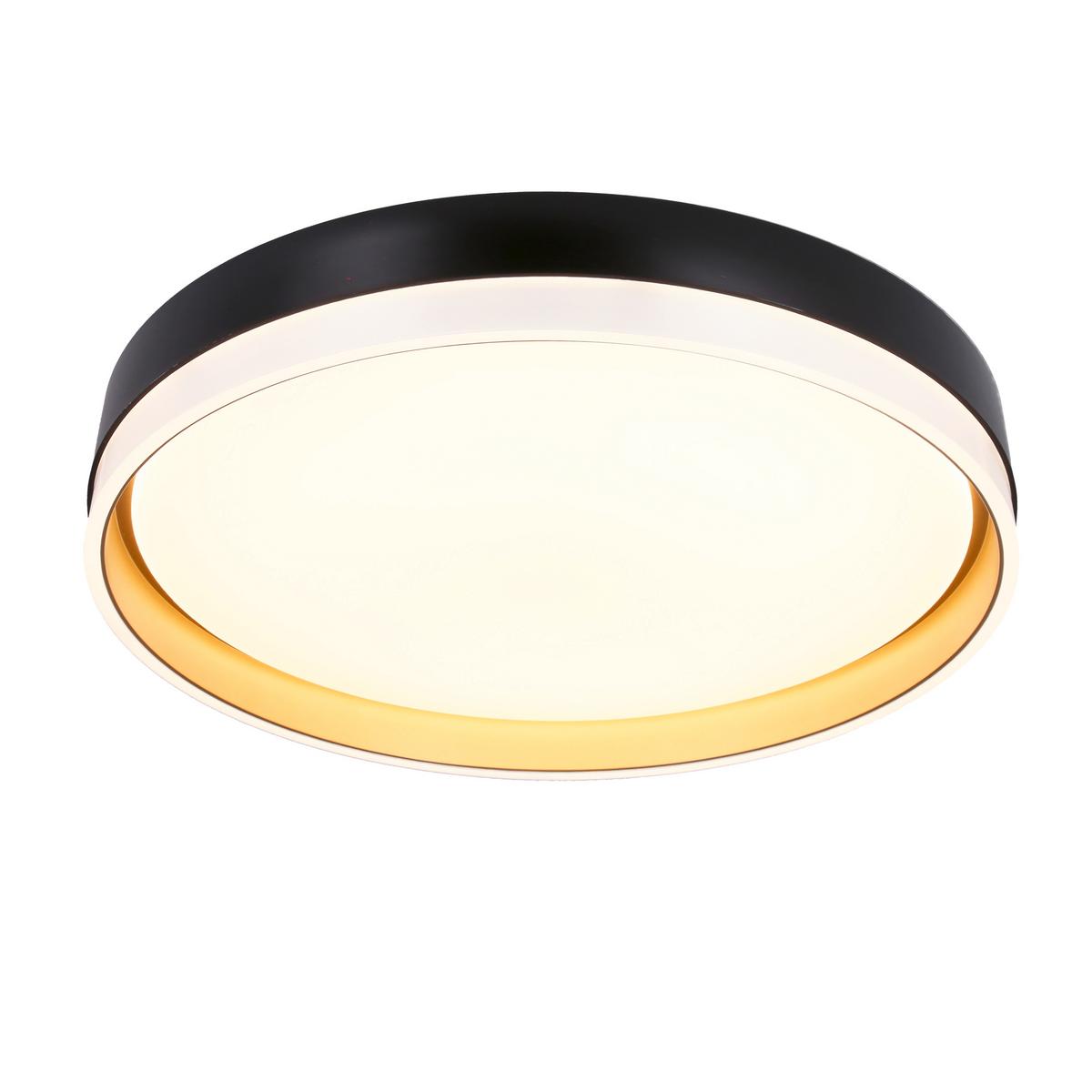Led-deckenleuchte 13-11343 Florida - Goldfarben/Schwarz, KONVENTIONELL, Kunststoff/Metall (38/38/7.5cm)
