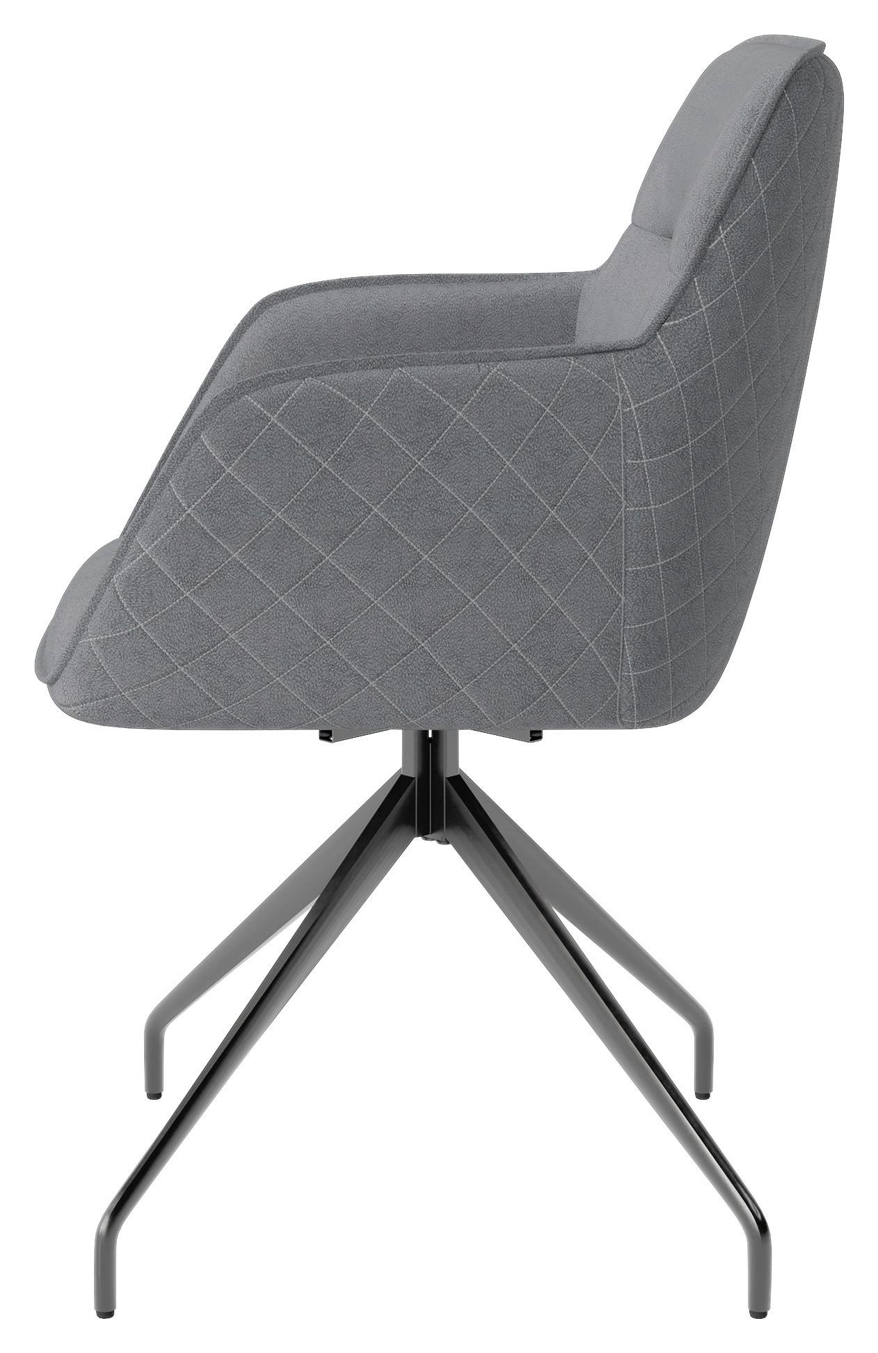 Stuhl-Set Memphis - Schwarz/Grau, MODERN, Textil/Metall (62/96/60cm) - MID.YOU