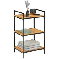 Regal Azra II bambus/čierna - čierna/prírodná farba, Modern, kov/prírodné materiály (39/70/32,5cm) - Mömax