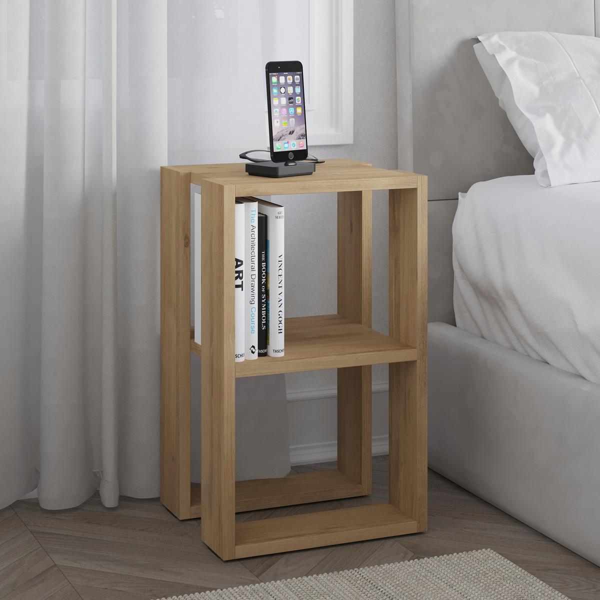 Nachttisch Lonie - Eichefarben, Design, Holzwerkstoff (34/55/30cm) - Livetastic