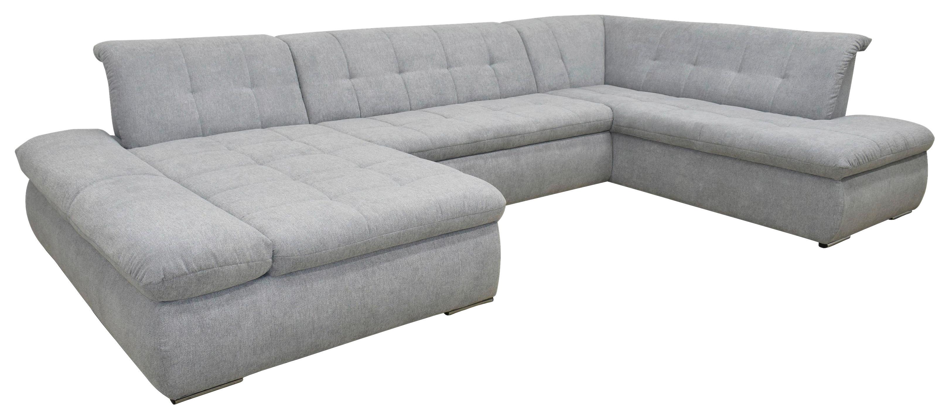 Wohnlandschaft Moric Grau Mikrofaser - Chromfarben/Grau, KONVENTIONELL, Textil (172/353/216cm) - MID.YOU