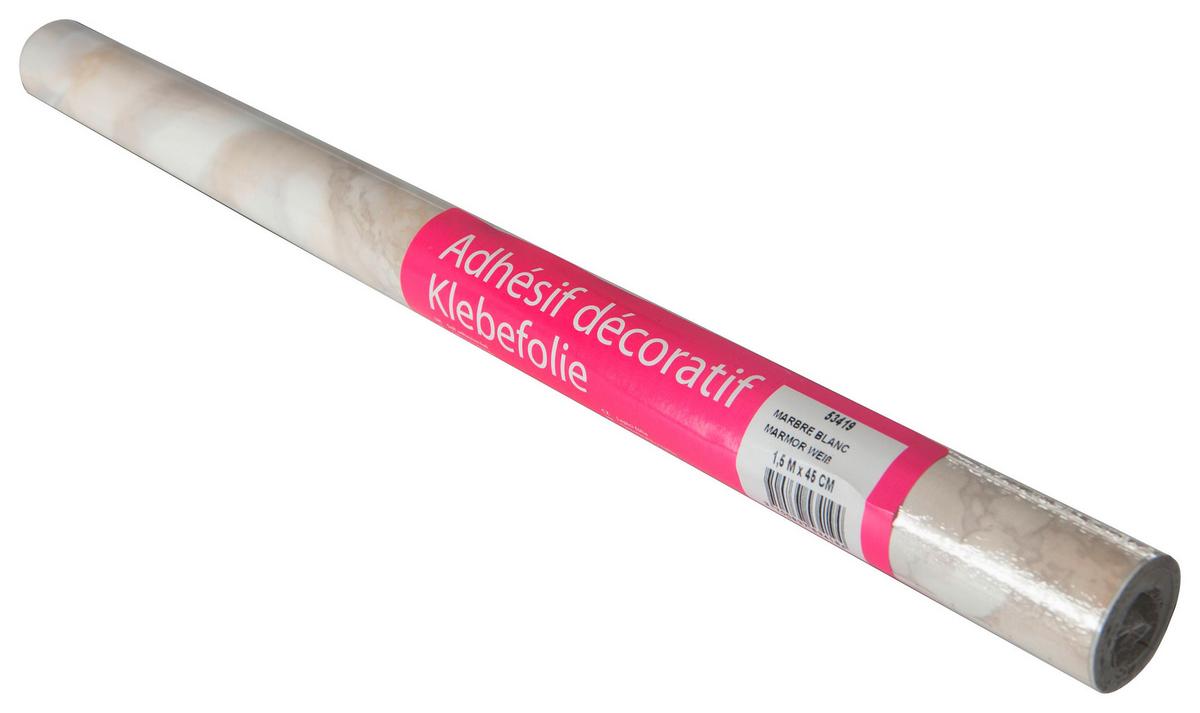 Klebefolie Marmoroptik Weiß Basic-Line 45x150 cm - Weiß, KONVENTIONELL, Kunststoff (45/150cm)