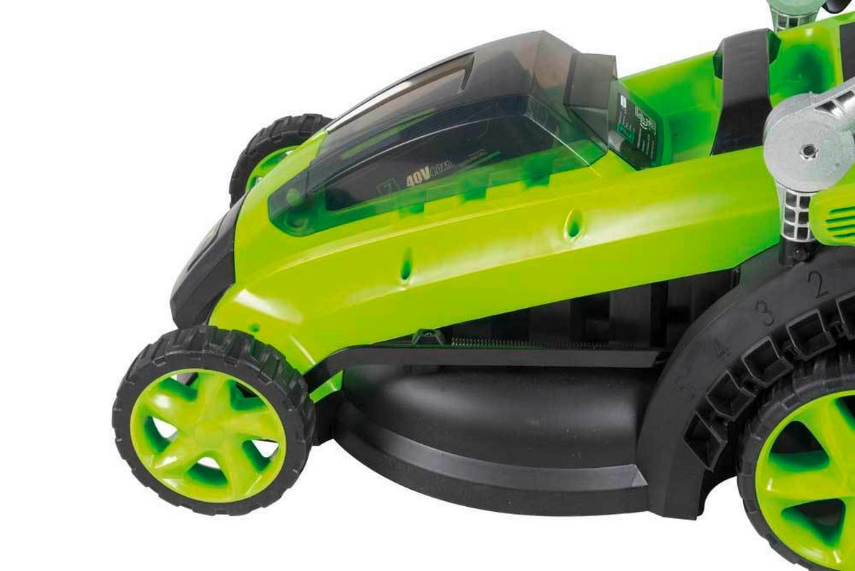 Akku Rasenmäher 37 cm Schnittbreite - Grün, Basics, Kunststoff/Metall (43/76,5/49cm) - Zipper