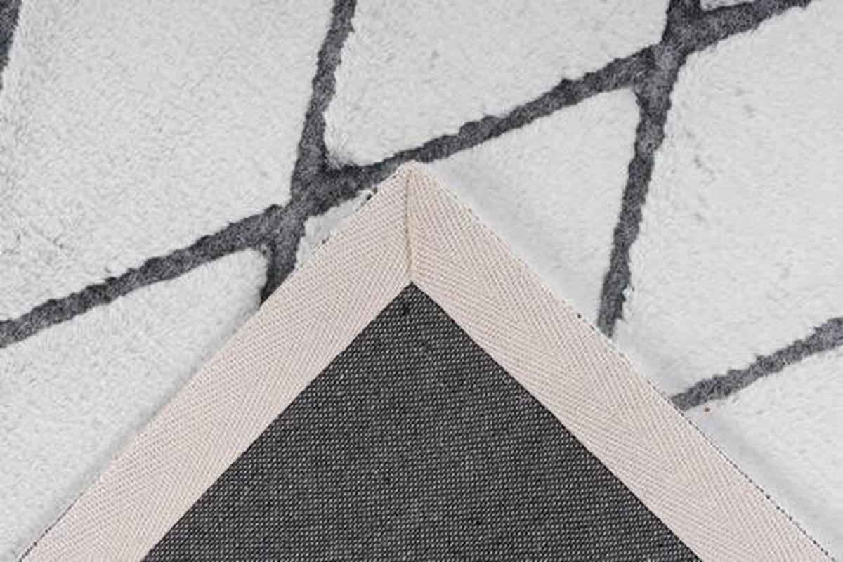 Hochflor Teppich Weiß/ Anthrazit Vivica 80x150 cm - Anthrazit/Weiß, Design, Textil (80/150cm) - Kayoom