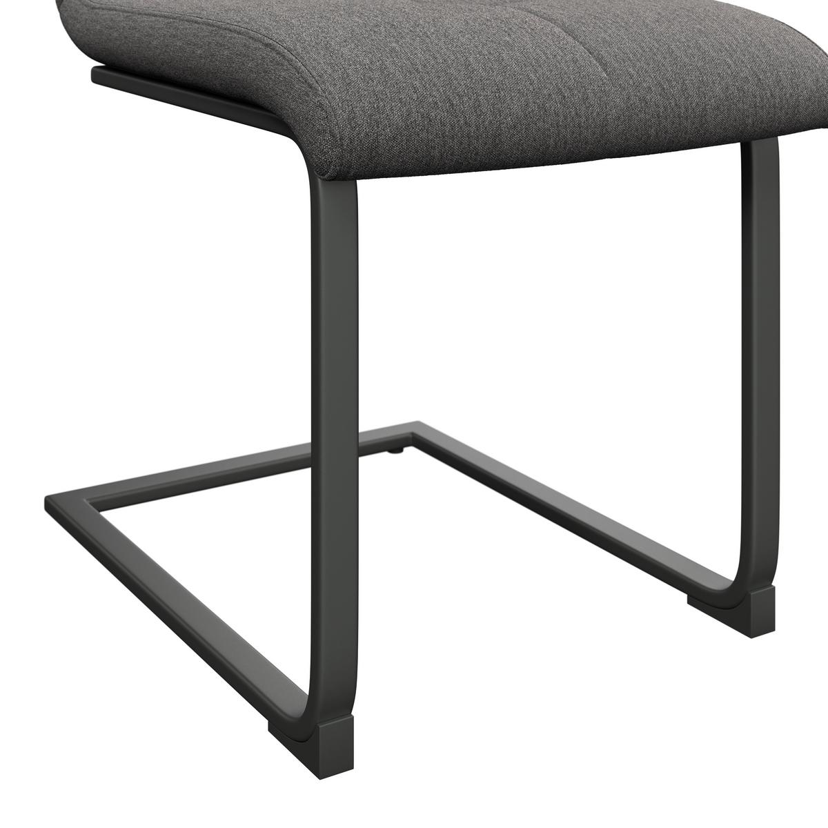 Schwingstuhl Tristan Grau/Schwarz gepolstert - Schwarz/Grau, MODERN, Holz/Textil (41/102/58cm) - James Wood