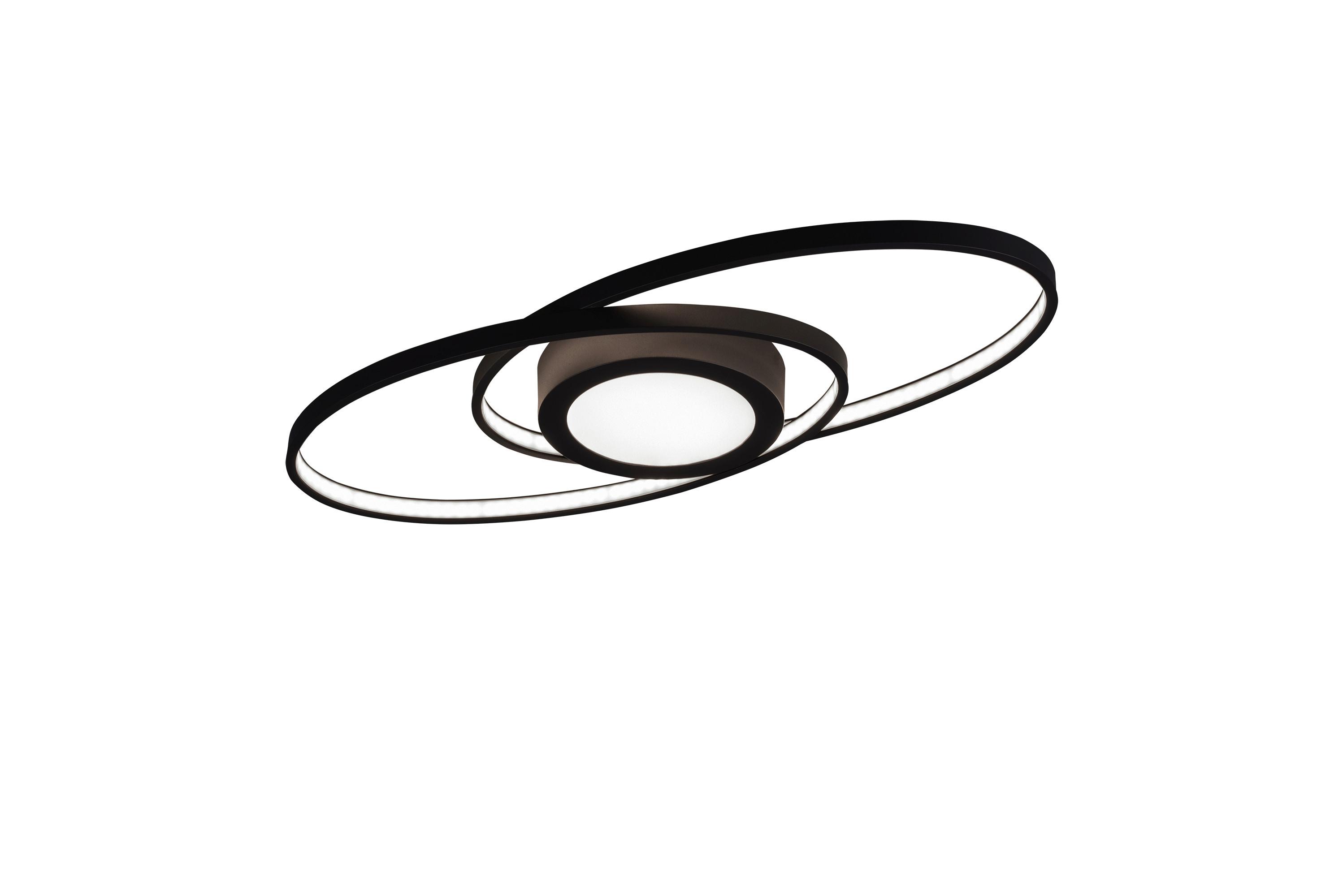 LED-Deckenleuchte Galaxy L: 23 cm, dimmbar - Anthrazit/Schwarz, Design, Metall (23cm)