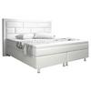 Boxspringbett Mit Topper Lederlook 180x200 Nizza - Silberfarben/Weiß, KONVENTIONELL, Leder/Textil (180/200cm) - MID.YOU