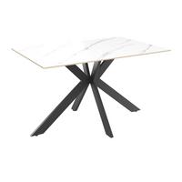 Esstisch Anton 140 - Schwarz/Weiß, MODERN, Keramik/Metall (140/75/90cm)