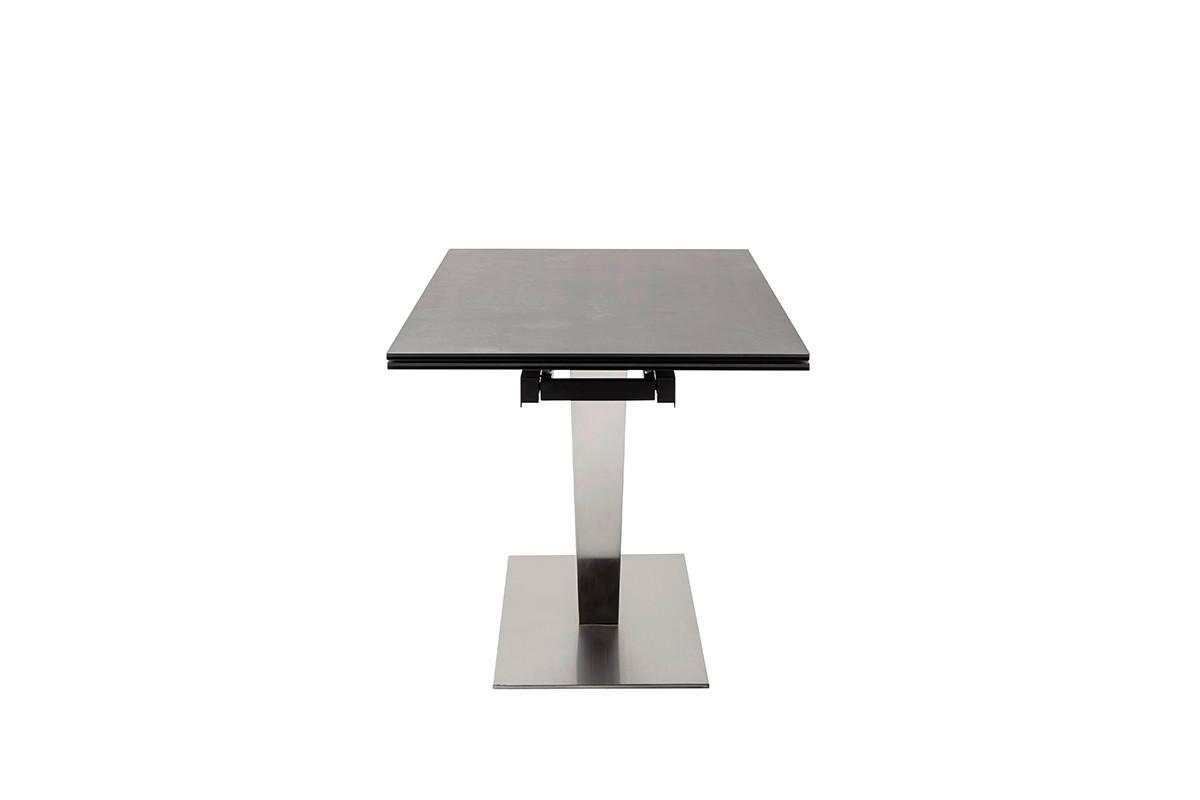 Ausziehtisch Pesaro 120-180x76x80cm Anthrazit - Edelstahlfarben/Anthrazit, Trend, Keramik/Metall (120-180/76/80cm)