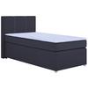 Boxspringbett Malta Mit Topper Grau, 90x200 Cm - Chromfarben/Schwarz, Basics, Holzwerkstoff/Textil (90/200cm) - P & B