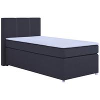 Boxspringbett Malta Mit Topper Grau, 90x200 Cm - Chromfarben/Schwarz, Basics, Holzwerkstoff/Textil (90/200cm) - P & B
