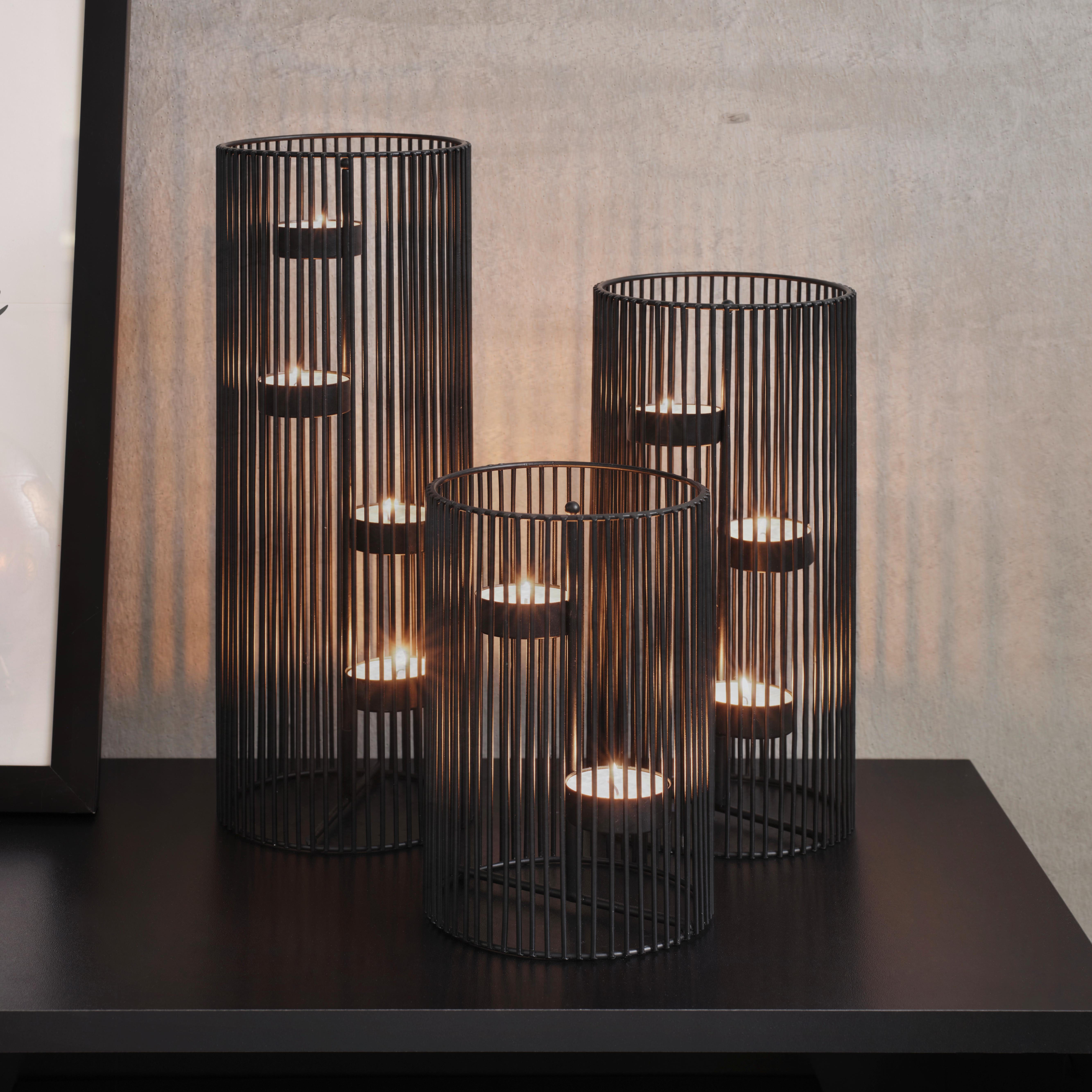 Stojan na svíčky Thea, V: 30cm - černá, Basics, kov (11/30cm) - Modern Living