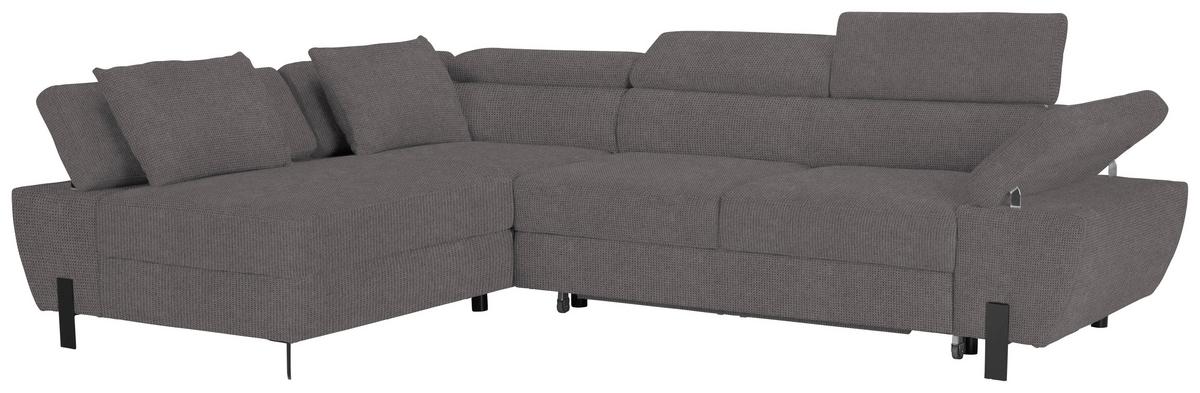 Rohová sedačka MILNA, ľavá, tmavosivá - čierna/tmavosivá, Modern, kov/textil (189/277cm) - Mömax