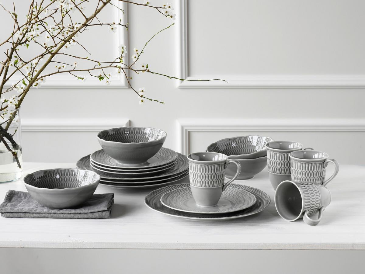 Kombiservice Sofia 16--Teilig., Hellgrau - Hellgrau, Design, Keramik - Creatable