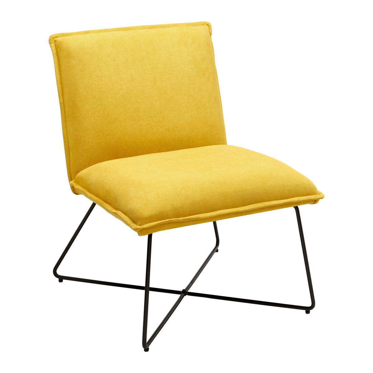 Křeslo FILIP žlutá - žlutá, Moderní, kov/dřevo (63cm) - Bessagi Home