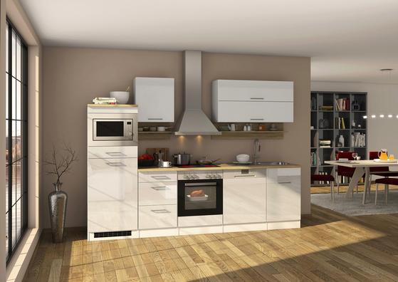 Küchenblock in Weiß mit E-Geräten Küchenblock in Weiß mit E-Geräten