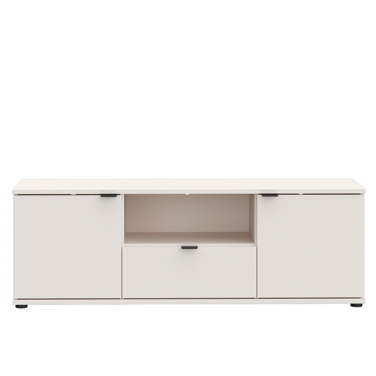 TV diel Ganymede, piesková, š: 130cm - čierna/piesková, Modern, kov/kompozitné drevo (129,8/43,9/41,3cm)