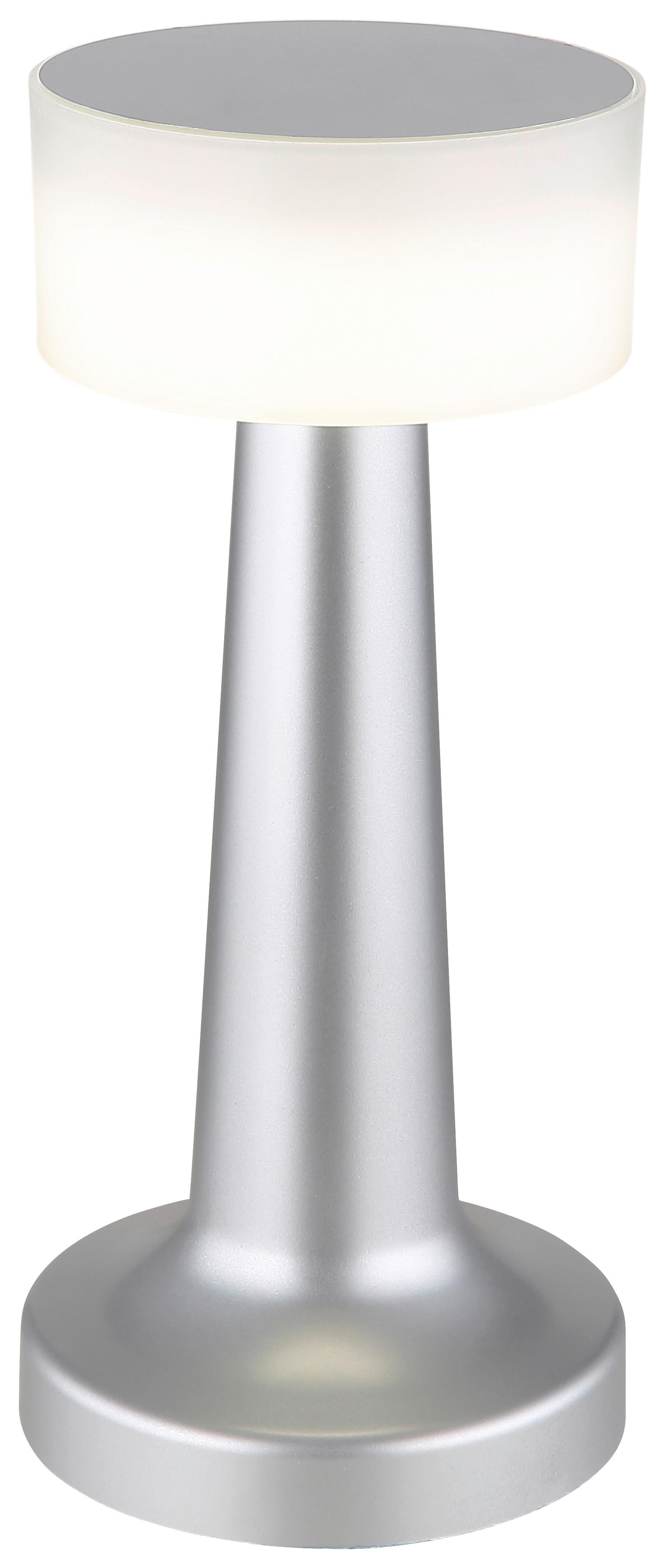 LED-Tischleuchte Win - Opal/Nickelfarben, MODERN, Kunststoff (9,5/21,5cm) - Luca Bessoni