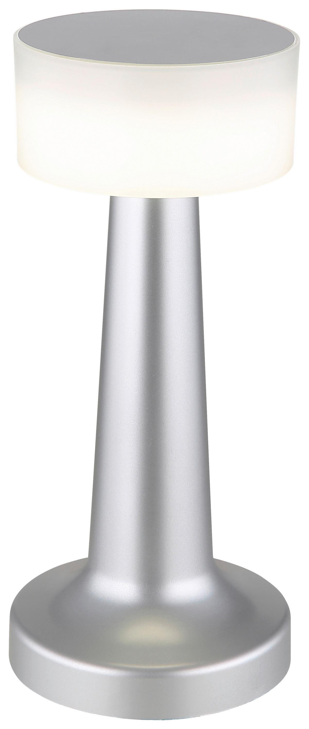 Akkumulátoros Asztali Lámpa Win - opál/nikkel, Modern, műanyag (9,5/21,5cm) - Luca Bessoni