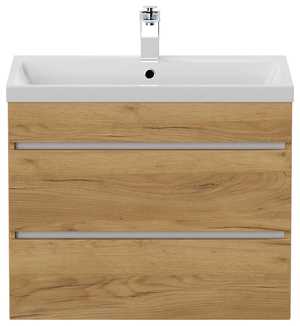 WASCHTISCHKOMBI Fellini Eichefarben B: 70cm - Eichefarben/Weiß, Basics, Holzwerkstoff/Stein (70cm) - MID.YOU