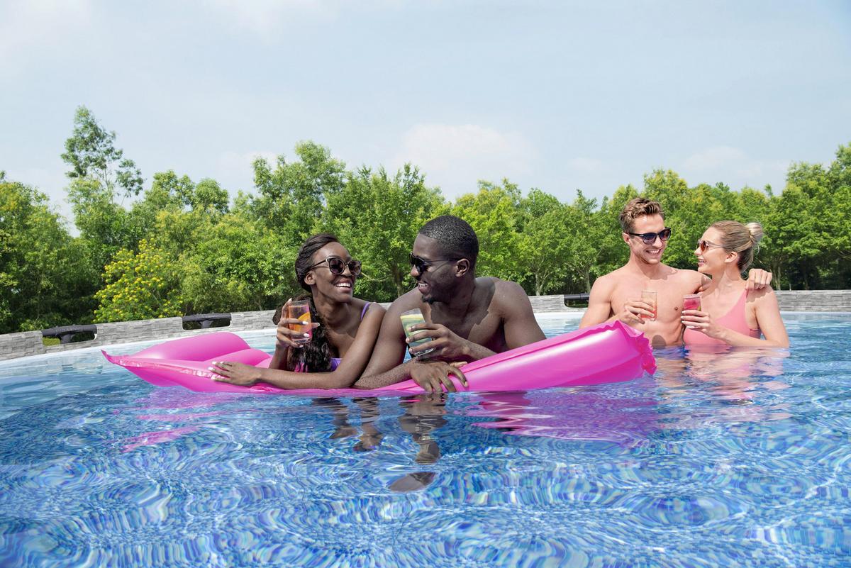 Bestway Stahlwandpool Rund Steven Mit Pumpe ⌀ 549 Cm - Blau/Grau, Basics, Kunststoff/Metall (549/122cm) - Bestway