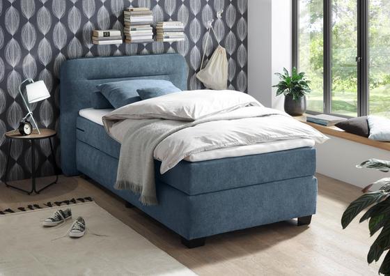 Boxspringbett Mit Velourbezug In Denim Kaufen Boxspringbett 100 X 200