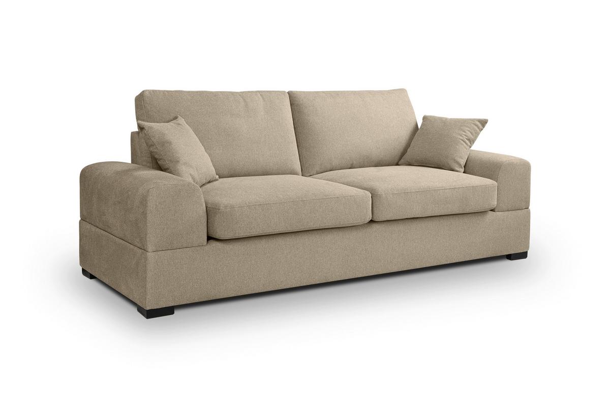 3-sitzer-sofa Veda Beige S: 221x93cm - Beige/Schwarz, Basics, Textil (221/93cm) - MID.YOU