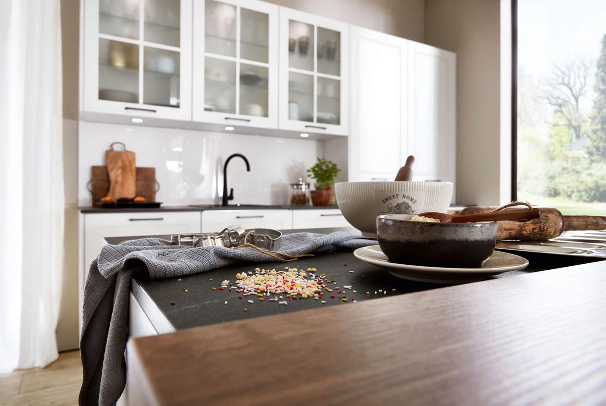 Beépíthető Konyha Neapel - tölgyfa színű/fekete, Modern, faalapú anyag - Vertico