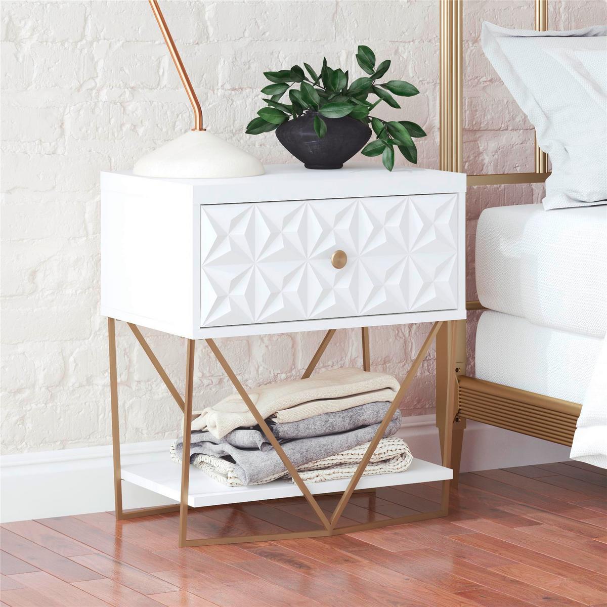 Beistelltisch Blair Creme L: 59 Cm - Creme, Design, Holzwerkstoff/Metall (59/42/68cm) - MID.YOU