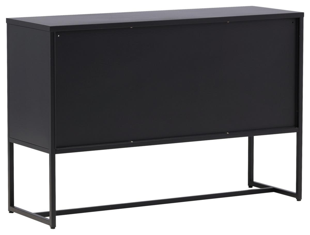 Sideboard Malla - Schwarz, Design, Metall (120/80/40cm) - Livetastic